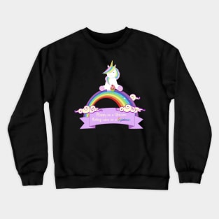 Happy cupcake eating unicorn design Crewneck Sweatshirt